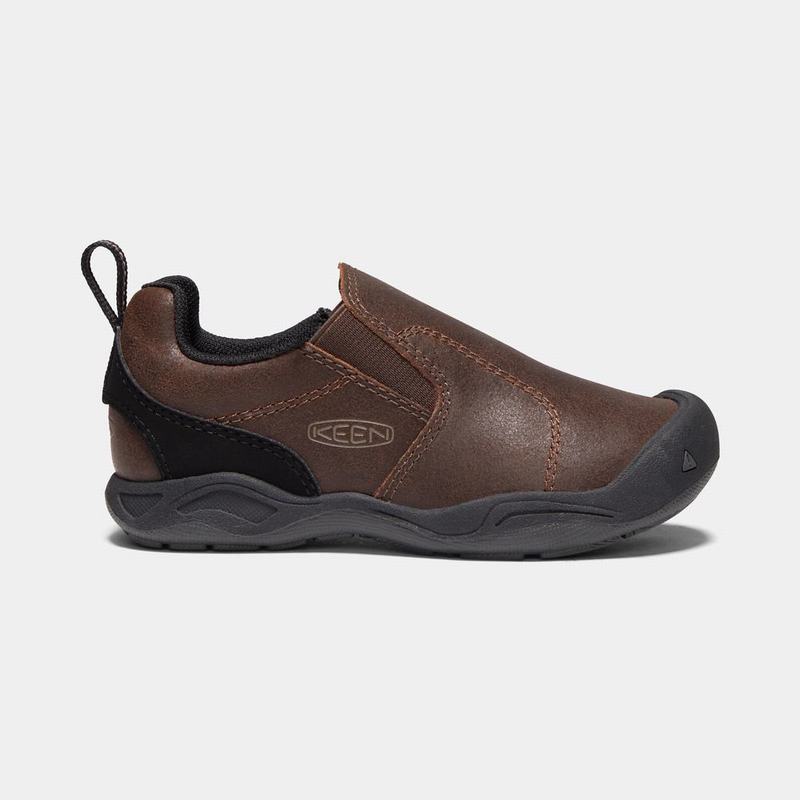 Keen Jasper Kids Slip On Shoes Dark Brown Online Sale (2830-ETLUG)